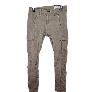 Rag & Bone Women's Military Khaki Front Zip Trail Cargo Pants Size 27